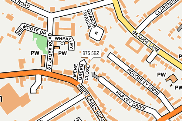 B75 5BZ map - OS OpenMap – Local (Ordnance Survey)