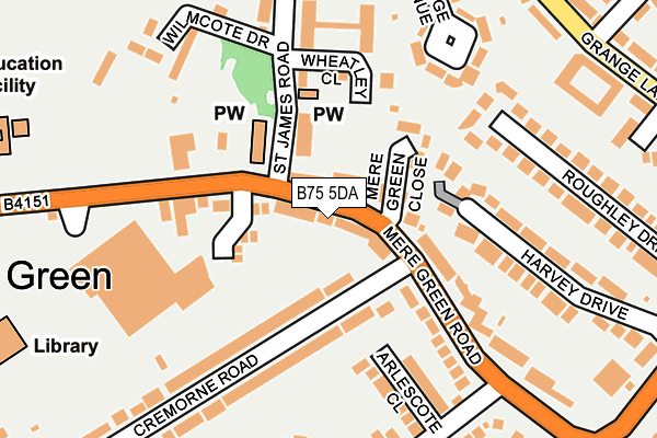 B75 5DA map - OS OpenMap – Local (Ordnance Survey)