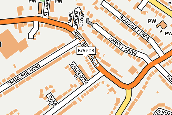 B75 5DB map - OS OpenMap – Local (Ordnance Survey)