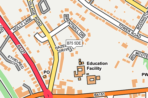 B75 5DE map - OS OpenMap – Local (Ordnance Survey)