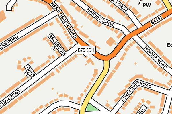 B75 5DH map - OS OpenMap – Local (Ordnance Survey)