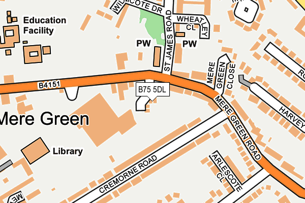 B75 5DL map - OS OpenMap – Local (Ordnance Survey)