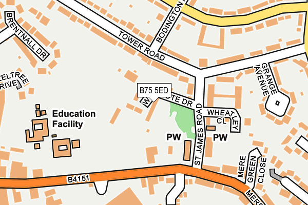B75 5ED map - OS OpenMap – Local (Ordnance Survey)
