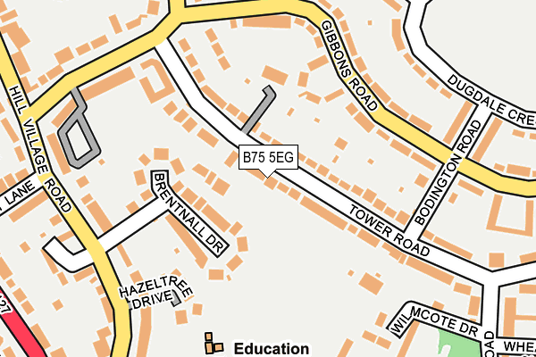 B75 5EG map - OS OpenMap – Local (Ordnance Survey)