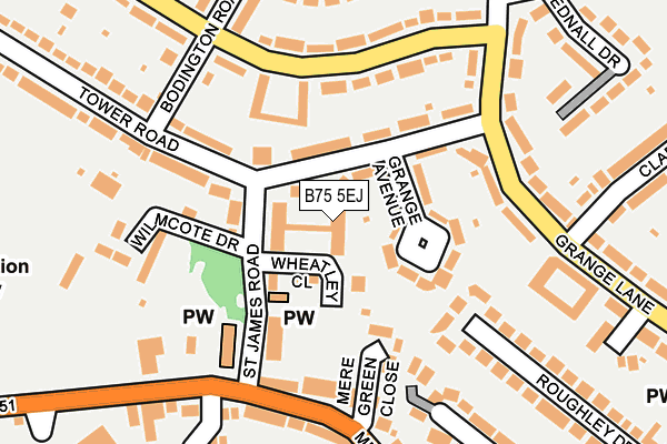 B75 5EJ map - OS OpenMap – Local (Ordnance Survey)