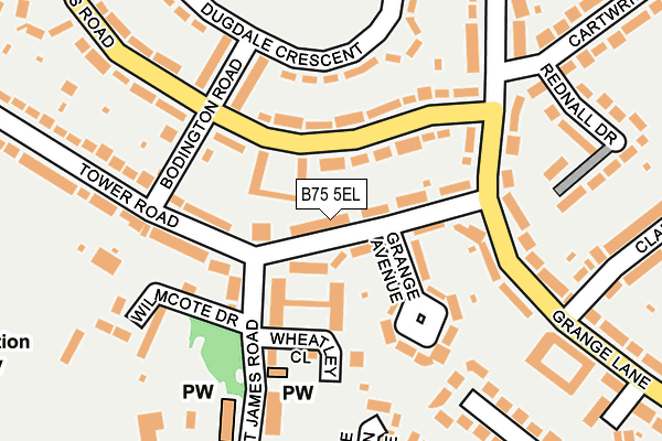 B75 5EL map - OS OpenMap – Local (Ordnance Survey)
