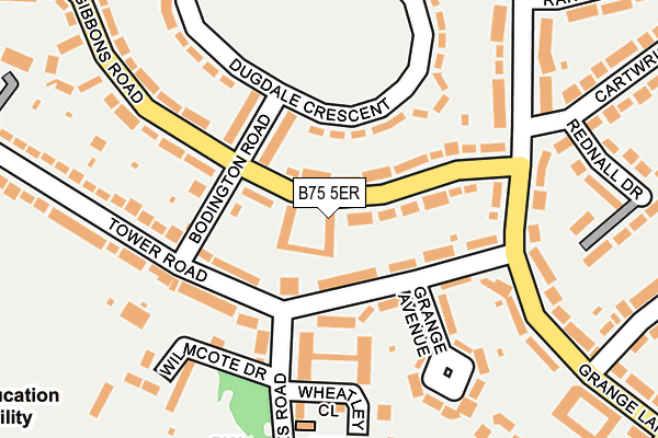 B75 5ER map - OS OpenMap – Local (Ordnance Survey)