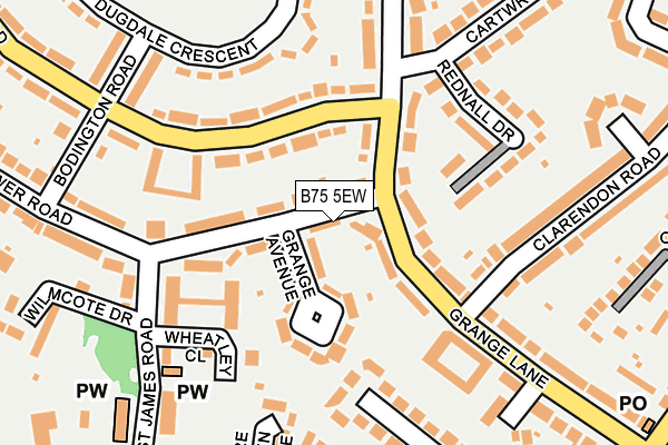 B75 5EW map - OS OpenMap – Local (Ordnance Survey)