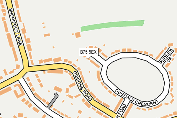B75 5EX map - OS OpenMap – Local (Ordnance Survey)
