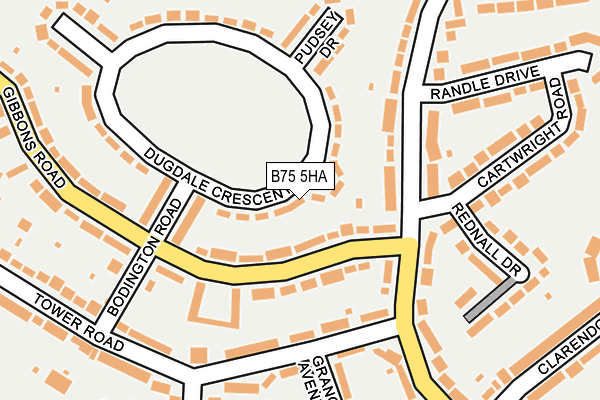 B75 5HA map - OS OpenMap – Local (Ordnance Survey)