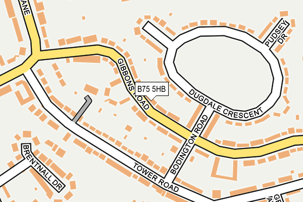 B75 5HB map - OS OpenMap – Local (Ordnance Survey)