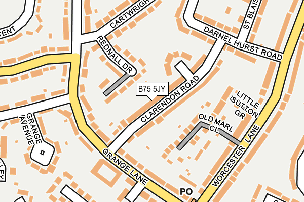 B75 5JY map - OS OpenMap – Local (Ordnance Survey)