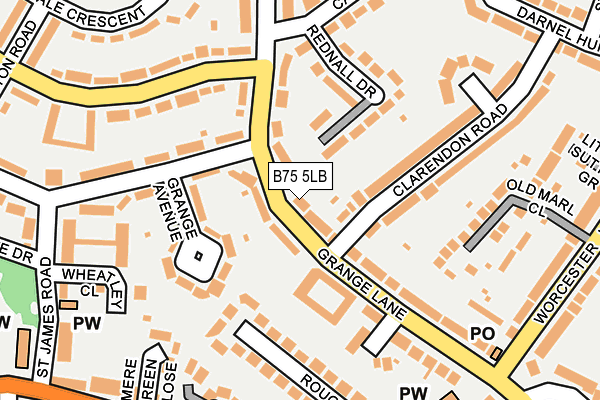 B75 5LB map - OS OpenMap – Local (Ordnance Survey)