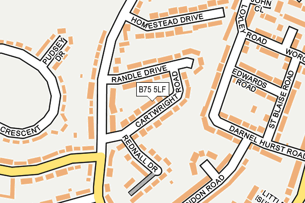 B75 5LF map - OS OpenMap – Local (Ordnance Survey)