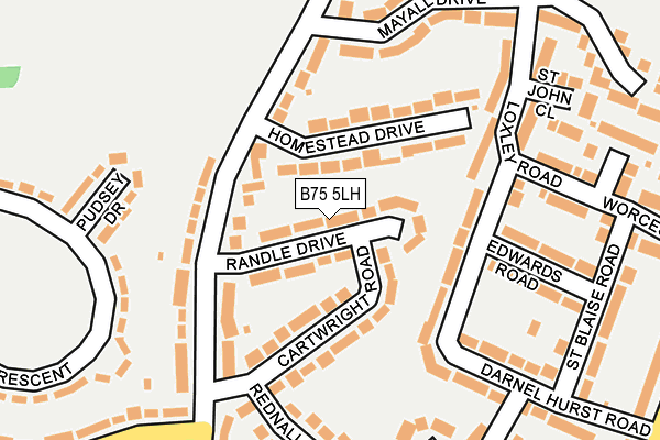 B75 5LH map - OS OpenMap – Local (Ordnance Survey)