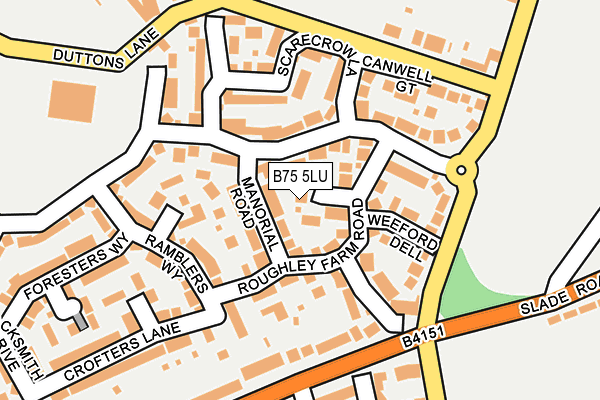 B75 5LU map - OS OpenMap – Local (Ordnance Survey)