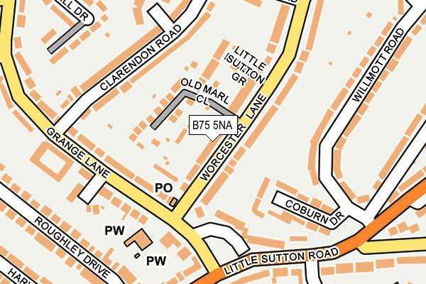 B75 5NA map - OS OpenMap – Local (Ordnance Survey)