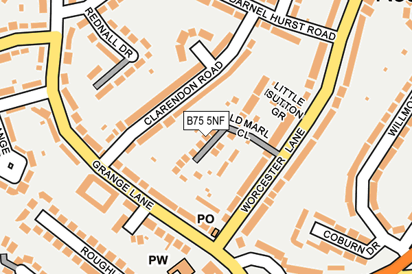 B75 5NF map - OS OpenMap – Local (Ordnance Survey)