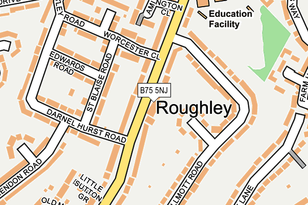 B75 5NJ map - OS OpenMap – Local (Ordnance Survey)