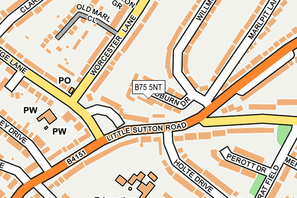 B75 5NT map - OS OpenMap – Local (Ordnance Survey)