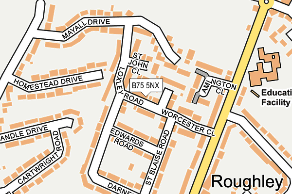 B75 5NX map - OS OpenMap – Local (Ordnance Survey)
