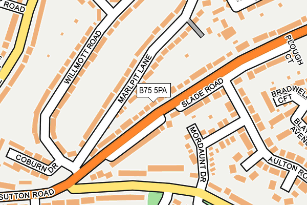 B75 5PA map - OS OpenMap – Local (Ordnance Survey)