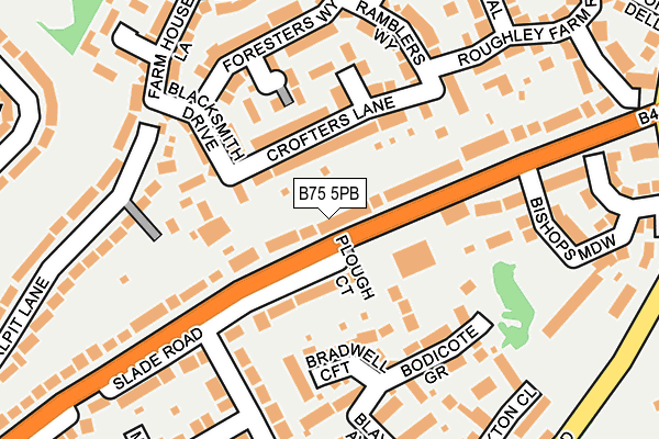 B75 5PB map - OS OpenMap – Local (Ordnance Survey)