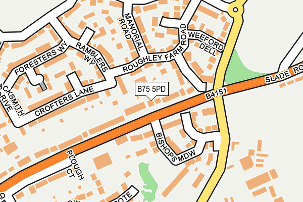 B75 5PD map - OS OpenMap – Local (Ordnance Survey)