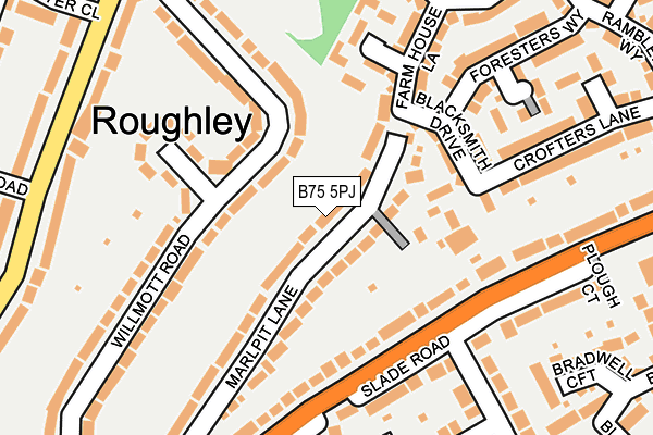 B75 5PJ map - OS OpenMap – Local (Ordnance Survey)