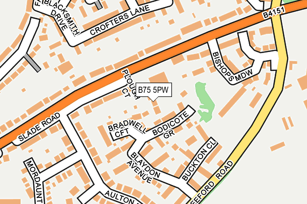 B75 5PW map - OS OpenMap – Local (Ordnance Survey)