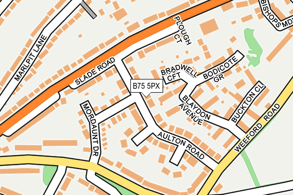 B75 5PX map - OS OpenMap – Local (Ordnance Survey)