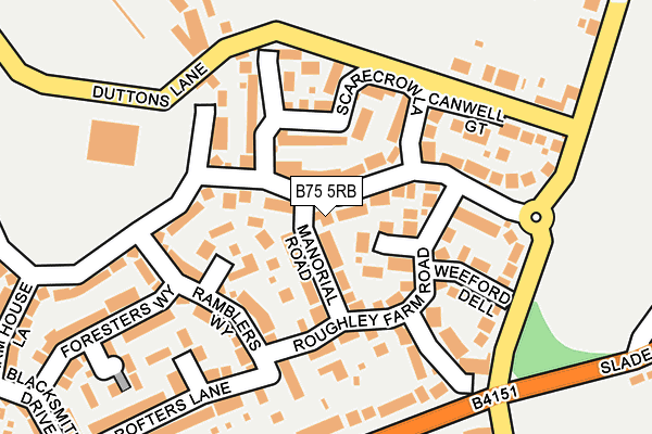 B75 5RB map - OS OpenMap – Local (Ordnance Survey)