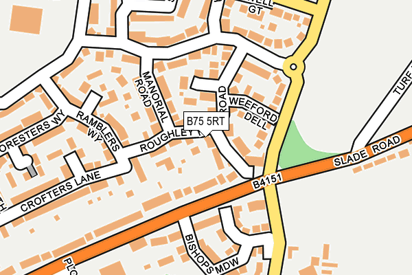 B75 5RT map - OS OpenMap – Local (Ordnance Survey)