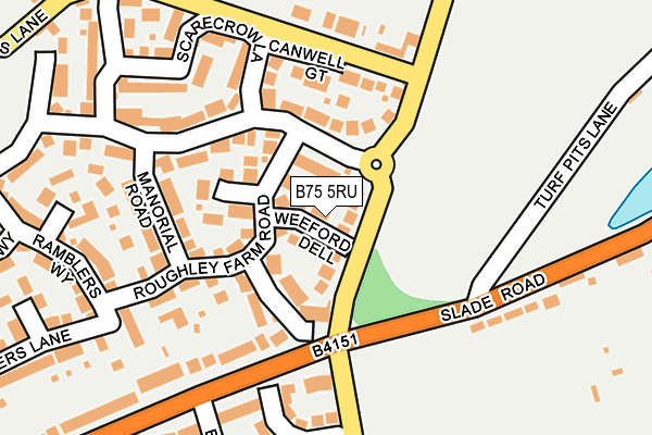 B75 5RU map - OS OpenMap – Local (Ordnance Survey)