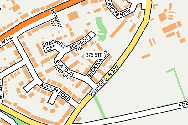 B75 5TF map - OS OpenMap – Local (Ordnance Survey)
