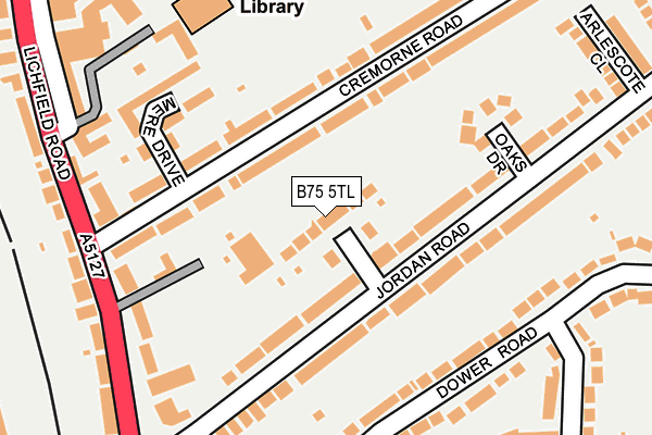 B75 5TL map - OS OpenMap – Local (Ordnance Survey)