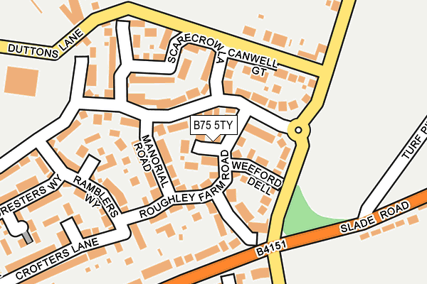 B75 5TY map - OS OpenMap – Local (Ordnance Survey)