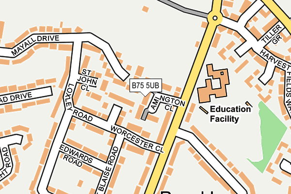 B75 5UB map - OS OpenMap – Local (Ordnance Survey)