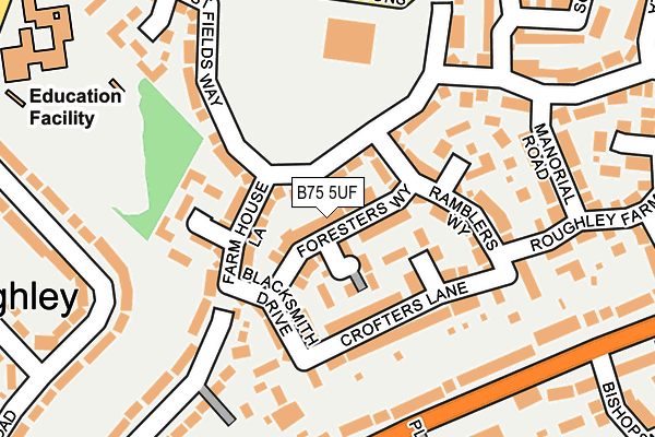 B75 5UF map - OS OpenMap – Local (Ordnance Survey)