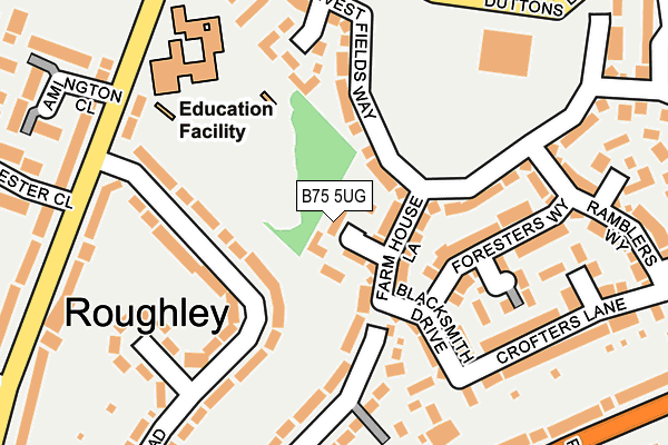 B75 5UG map - OS OpenMap – Local (Ordnance Survey)