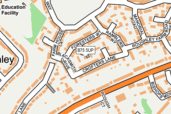 B75 5UP map - OS OpenMap – Local (Ordnance Survey)