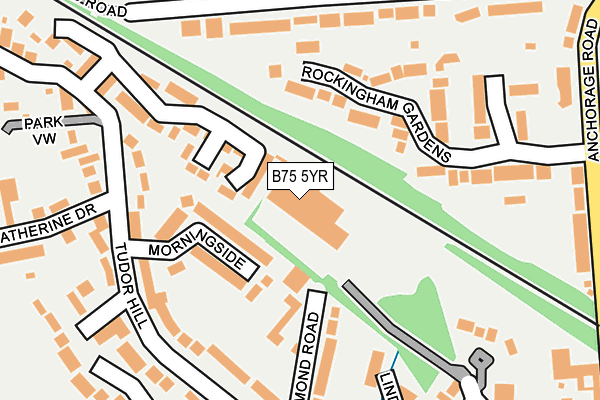 B75 5YR map - OS OpenMap – Local (Ordnance Survey)