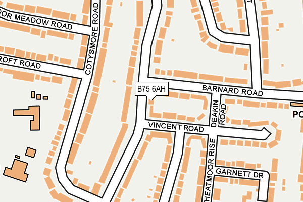 B75 6AH map - OS OpenMap – Local (Ordnance Survey)