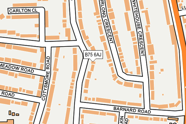 B75 6AJ map - OS OpenMap – Local (Ordnance Survey)