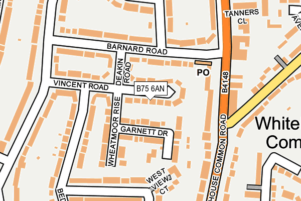 B75 6AN map - OS OpenMap – Local (Ordnance Survey)