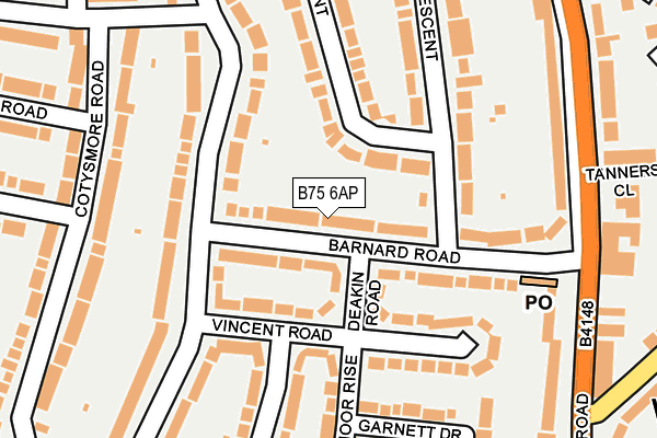 B75 6AP map - OS OpenMap – Local (Ordnance Survey)