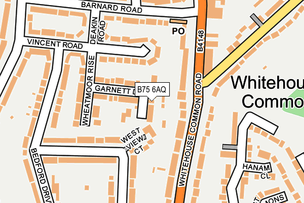 B75 6AQ map - OS OpenMap – Local (Ordnance Survey)