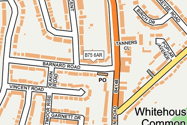 B75 6AR map - OS OpenMap – Local (Ordnance Survey)