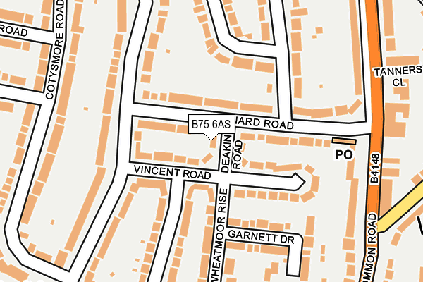 B75 6AS map - OS OpenMap – Local (Ordnance Survey)