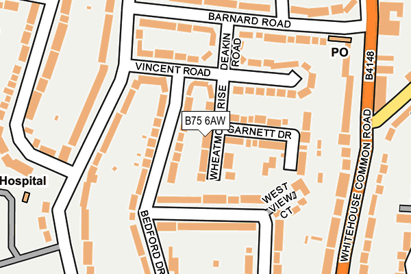 B75 6AW map - OS OpenMap – Local (Ordnance Survey)